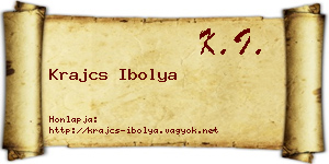 Krajcs Ibolya névjegykártya